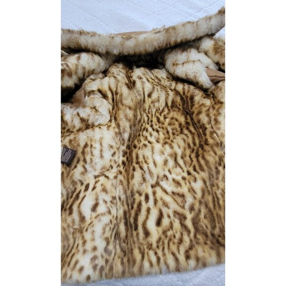 Vintage Guess Women's Genuine Leather Jacket Faux Fur Lined Long Sleeve Size L - Picture 7 of 14